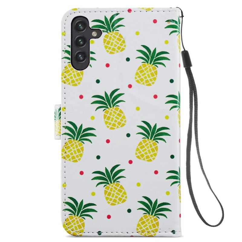 Capa De Couro Para Samsung Galaxy A13 5G / A04s Vôo De Borboletas