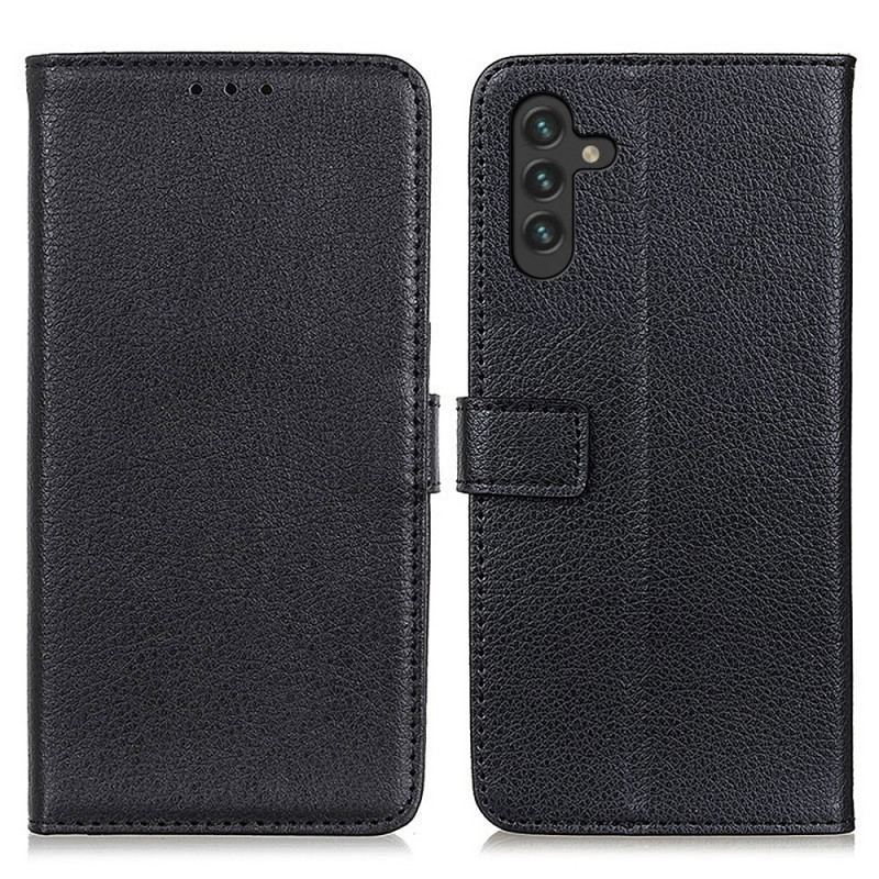 Capa Em Pele Para Samsung Galaxy A13 5G / A04s Couro Sintético De Lichia Premium