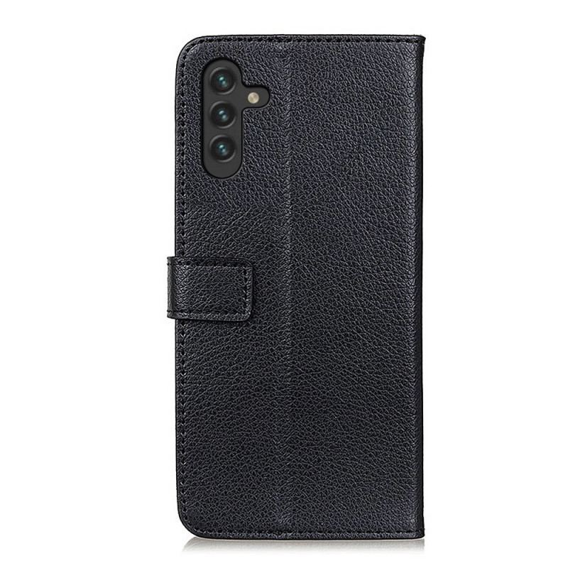 Capa Em Pele Para Samsung Galaxy A13 5G / A04s Couro Sintético De Lichia Premium