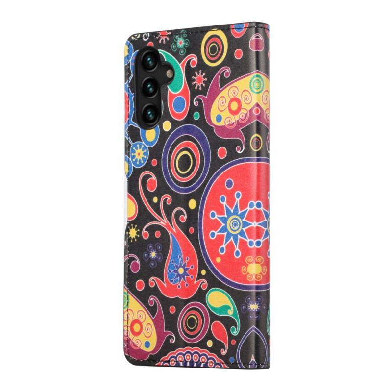 Capa Em Pele Para Samsung Galaxy A13 5G / A04s Desenhos Da Galáxia