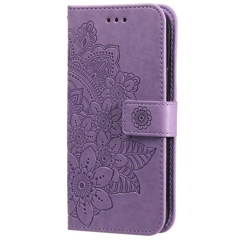 Capa Em Pele Para Samsung Galaxy A13 5G / A04s Flor Mandala