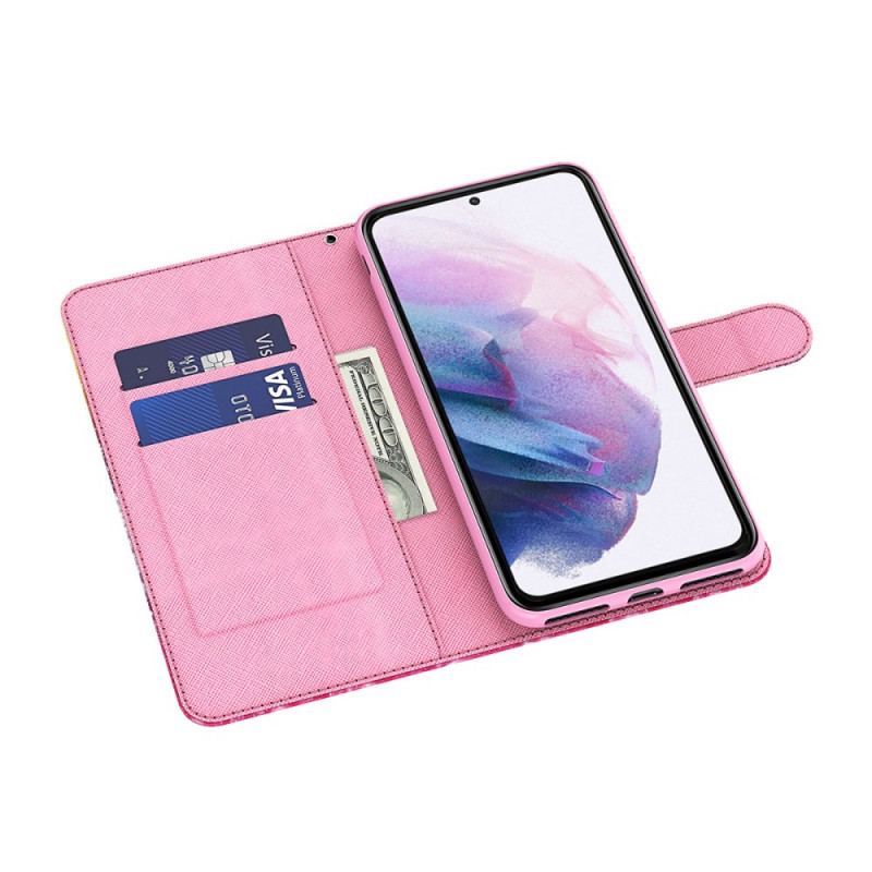 Capa Flip Para Samsung Galaxy A13 5G / A04s Árvore Rosa