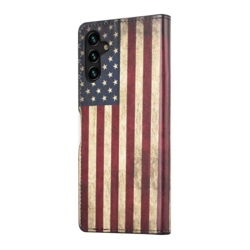 Capa Flip Para Samsung Galaxy A13 5G / A04s Bandeira Americana