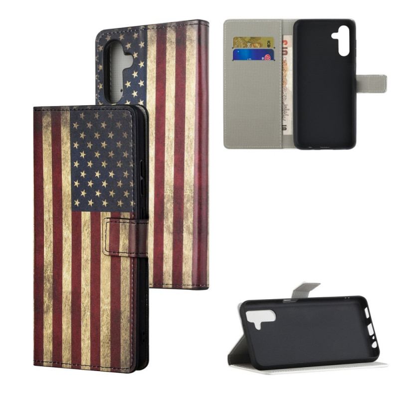 Capa Flip Para Samsung Galaxy A13 5G / A04s Bandeira Americana