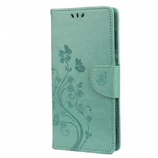 Capa Flip Para Samsung Galaxy A13 5G / A04s Borboletas E Flores