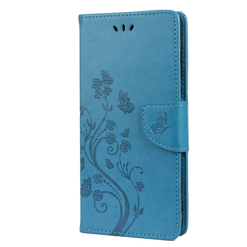 Capa Flip Para Samsung Galaxy A13 5G / A04s Borboletas E Flores