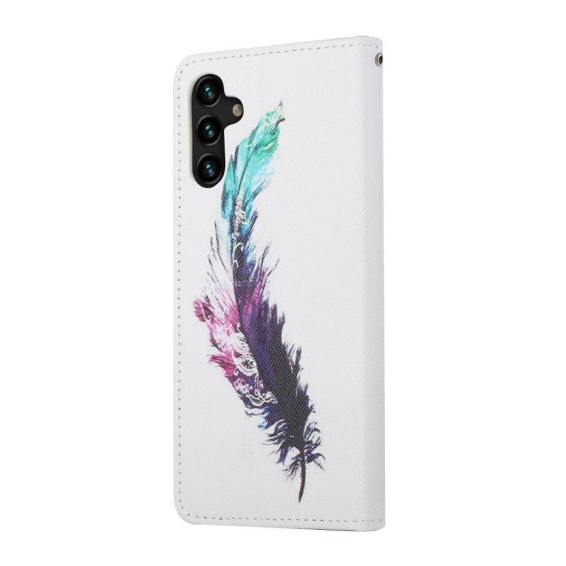 Capa Flip Para Samsung Galaxy A13 5G / A04s De Cordão Pena Com Cordão