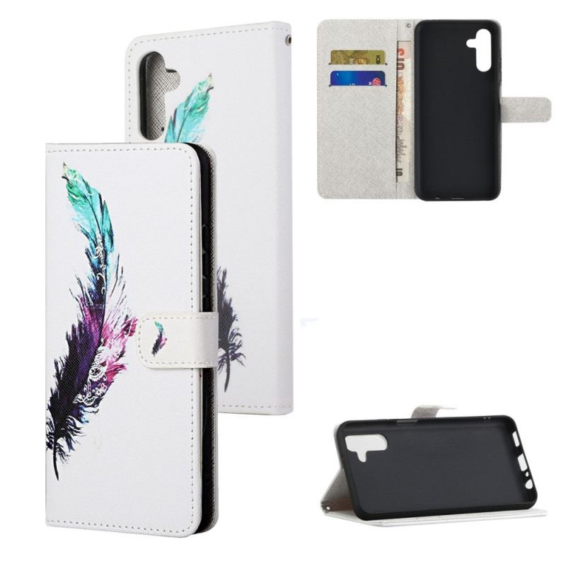 Capa Flip Para Samsung Galaxy A13 5G / A04s De Cordão Pena Com Cordão