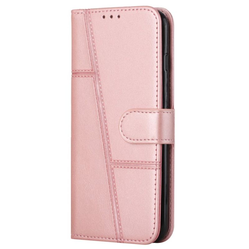 Capa Flip Para Samsung Galaxy A13 5G / A04s De Cordão Strappy Geo Leather Effect