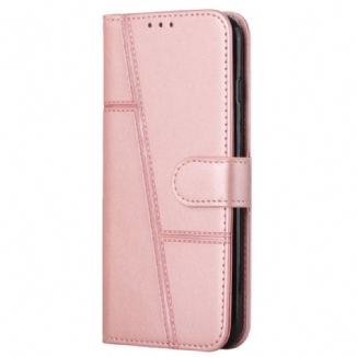 Capa Flip Para Samsung Galaxy A13 5G / A04s De Cordão Strappy Geo Leather Effect