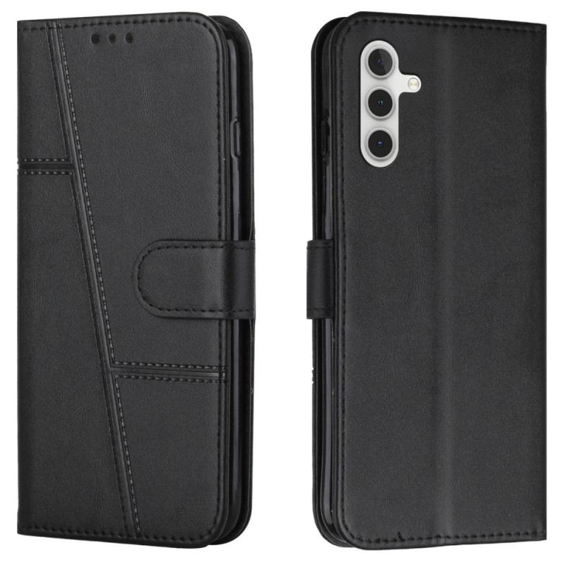 Capa Flip Para Samsung Galaxy A13 5G / A04s De Cordão Strappy Geo Leather Effect