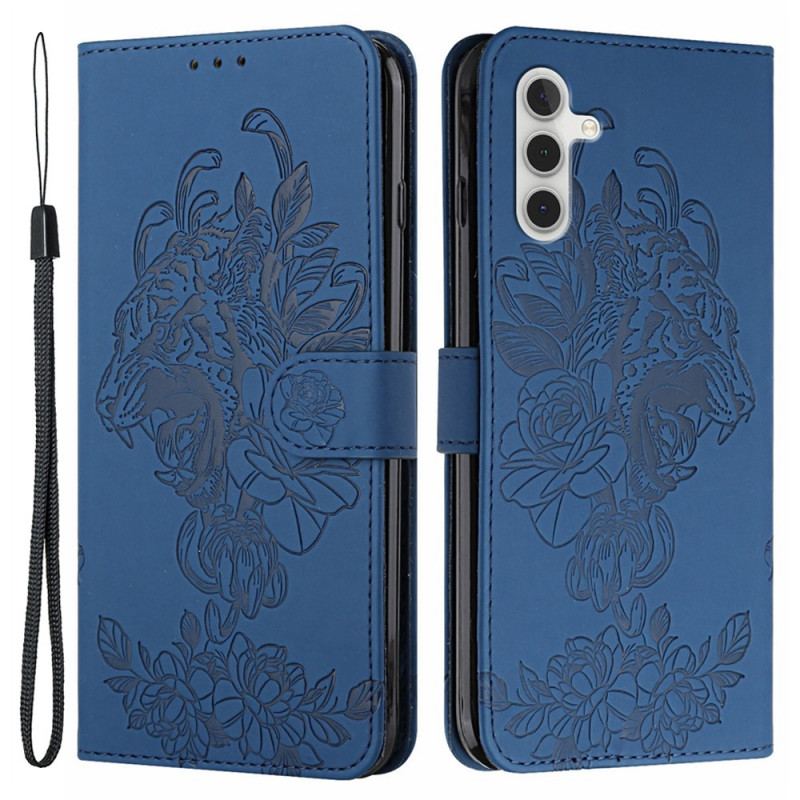 Capa Flip Para Samsung Galaxy A13 5G / A04s De Cordão Tigre Barroco Strappy