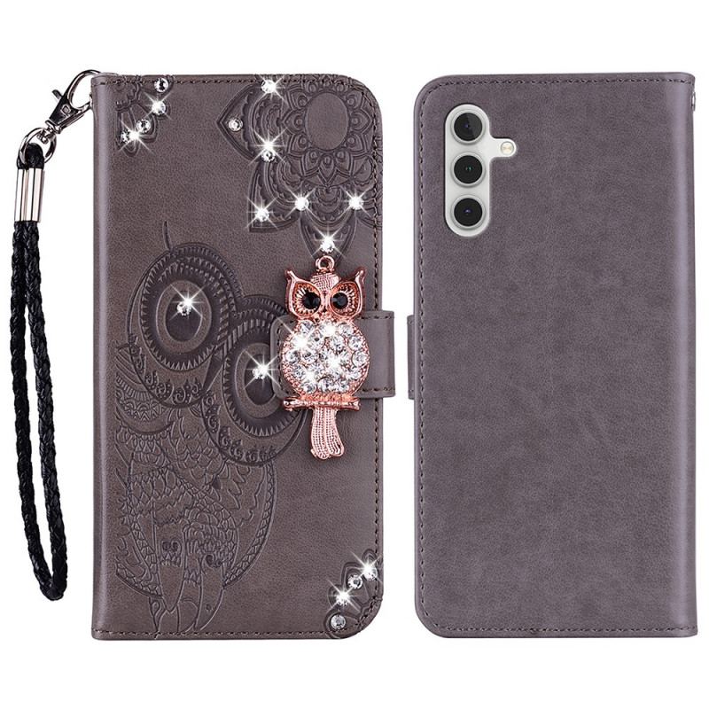 Capa Flip Para Samsung Galaxy A13 5G / A04s Coruja Mandala E Charme