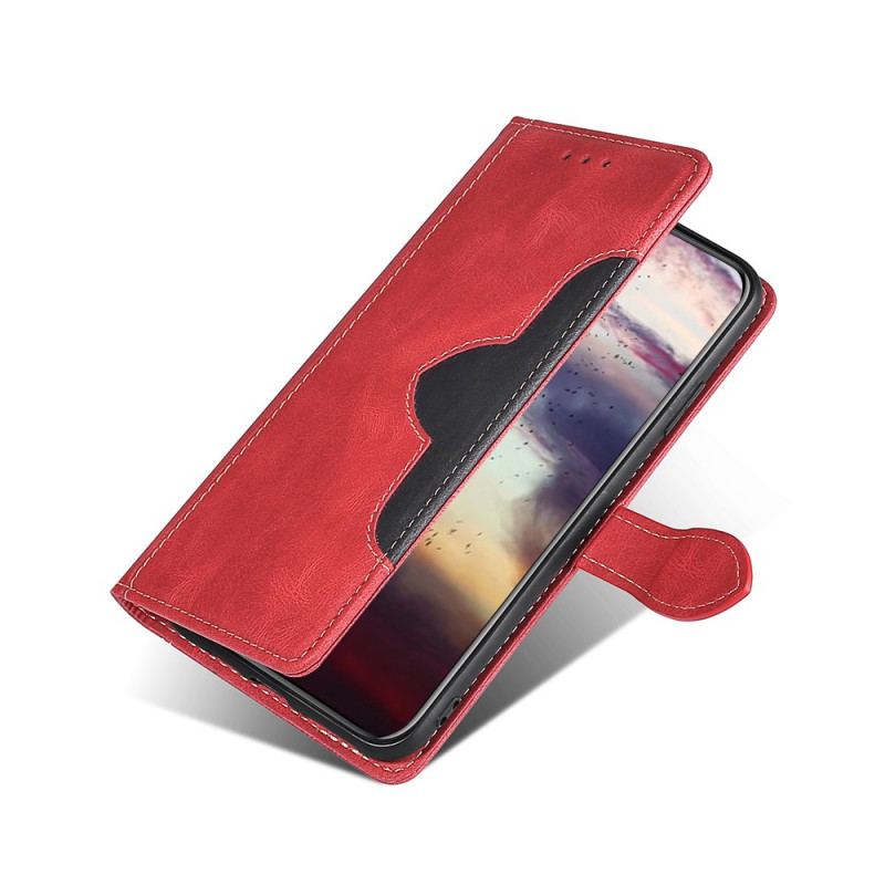 Capa Flip Para Samsung Galaxy A13 5G / A04s Couro Sintético Bicolor Estiloso