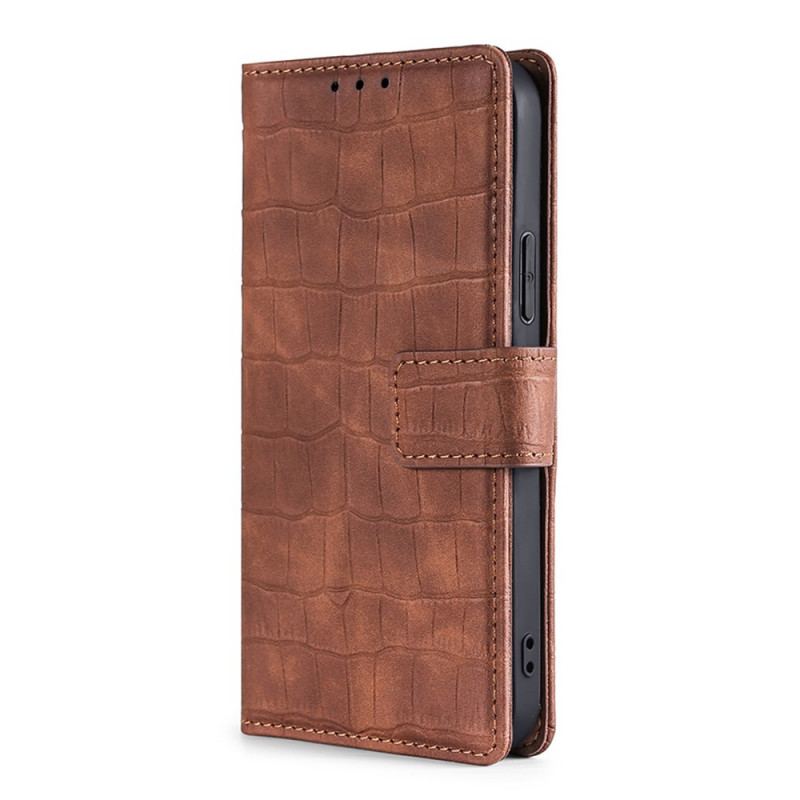 Capa Flip Para Samsung Galaxy A13 5G / A04s Efeito Pele De Crocodilo