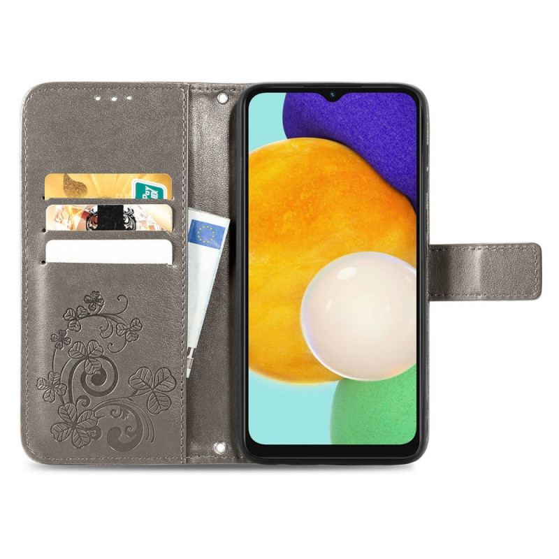 Capa Flip Para Samsung Galaxy A13 5G / A04s Flores Abstratas