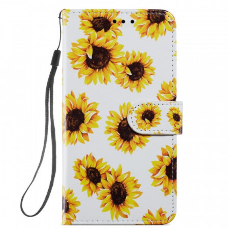 Capa Flip Para Samsung Galaxy A13 5G / A04s Girassóis