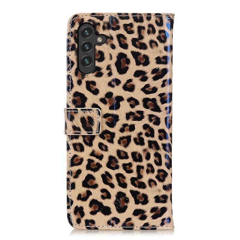 Capa Flip Para Samsung Galaxy A13 5G / A04s Leopardo