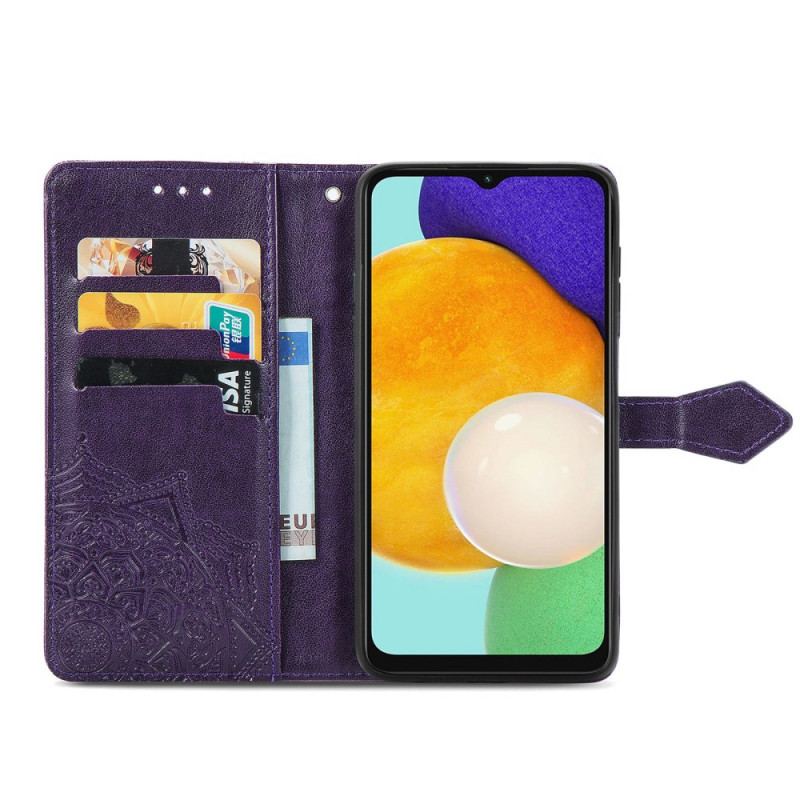 Capa Flip Para Samsung Galaxy A13 5G / A04s Mandala Idade Média