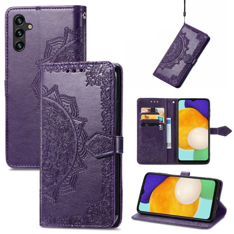 Capa Flip Para Samsung Galaxy A13 5G / A04s Mandala Idade Média