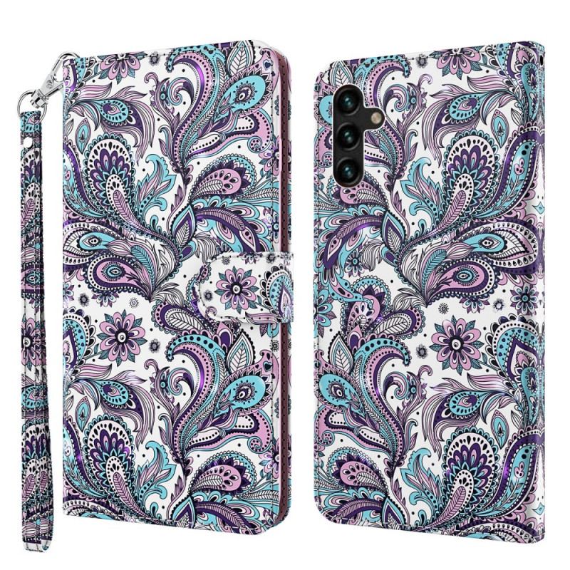 Capa Flip Para Samsung Galaxy A13 5G / A04s Padrões De Flores