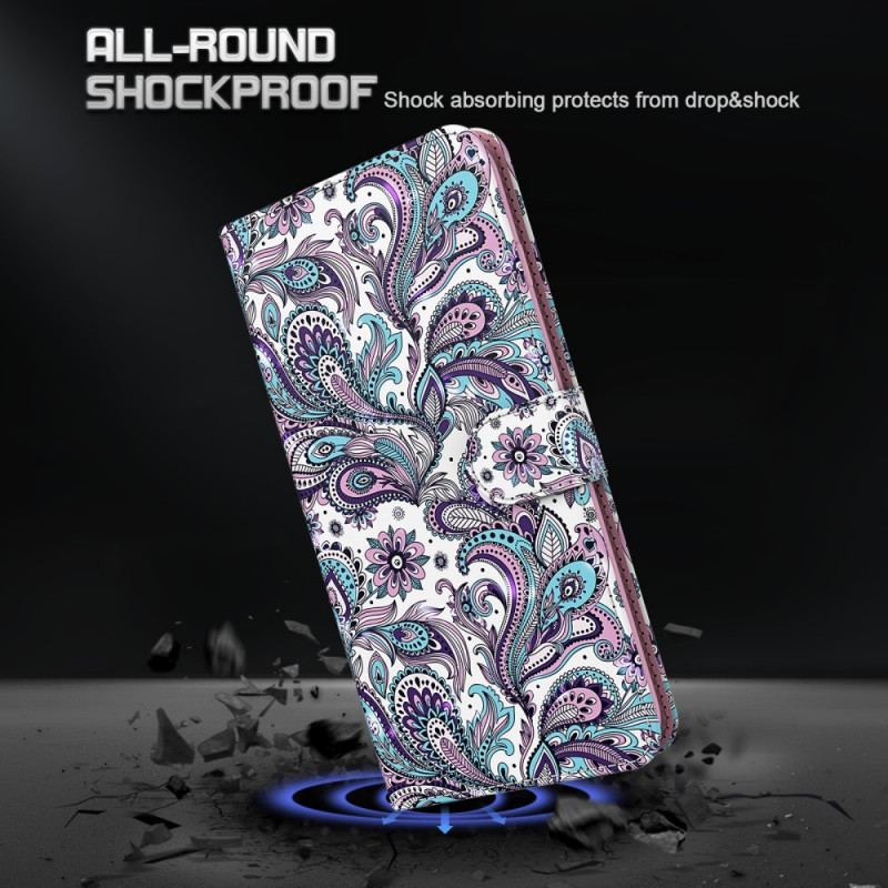 Capa Flip Para Samsung Galaxy A13 5G / A04s Padrões De Flores