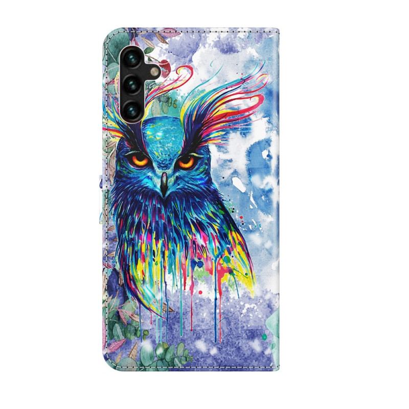 Capa Flip Para Samsung Galaxy A13 5G / A04s Pássaro Aquarela