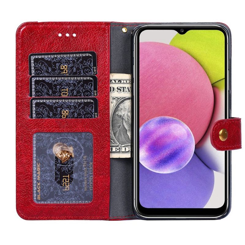 Capa Flip Para Samsung Galaxy A13 5G / A04s Porta-moedas Frontal E Cordão