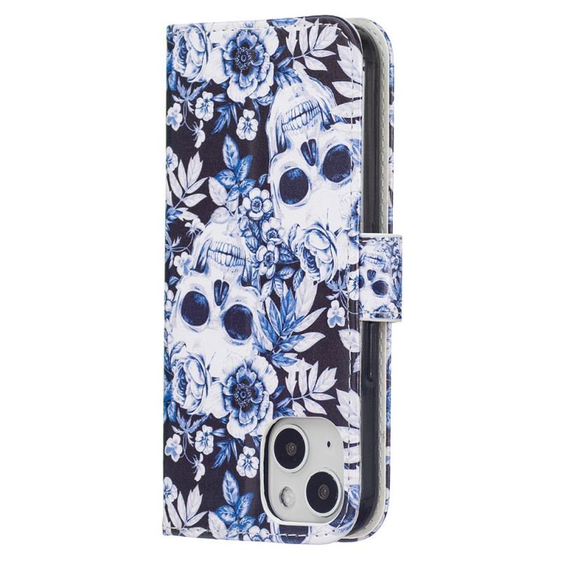 Capa Folio Para Samsung Galaxy A13 5G / A04s Caveiras Retrô