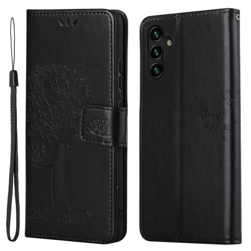 Capa Folio Para Samsung Galaxy A13 5G / A04s De Cordão Tanga E Corujas