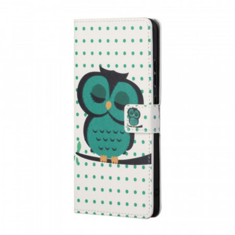 Capa Folio Para Samsung Galaxy A13 5G / A04s Coruja Adormecida