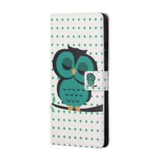 Capa Folio Para Samsung Galaxy A13 5G / A04s Coruja Adormecida