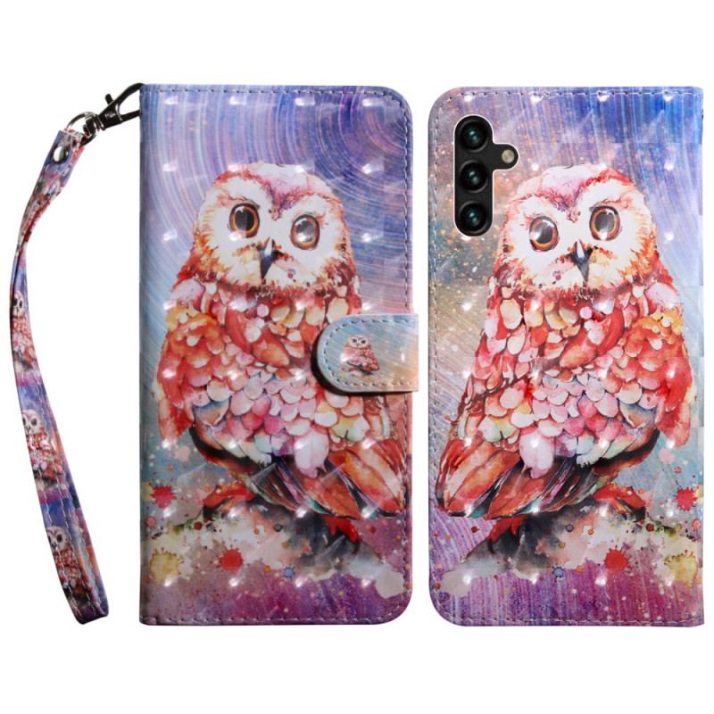 Capa Folio Para Samsung Galaxy A13 5G / A04s Coruja O Pintor