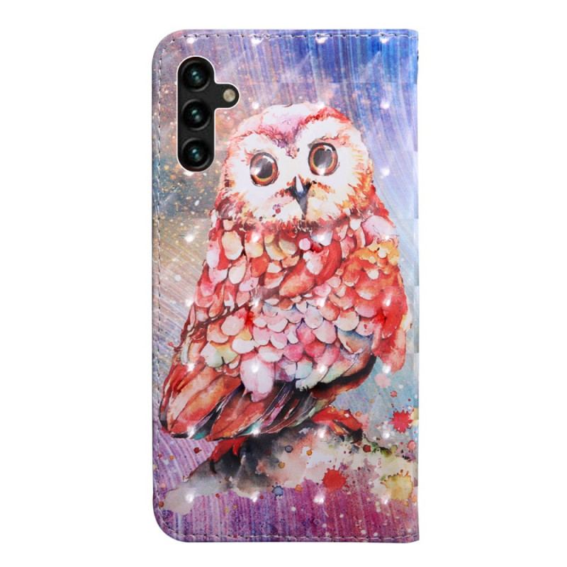 Capa Folio Para Samsung Galaxy A13 5G / A04s Coruja O Pintor