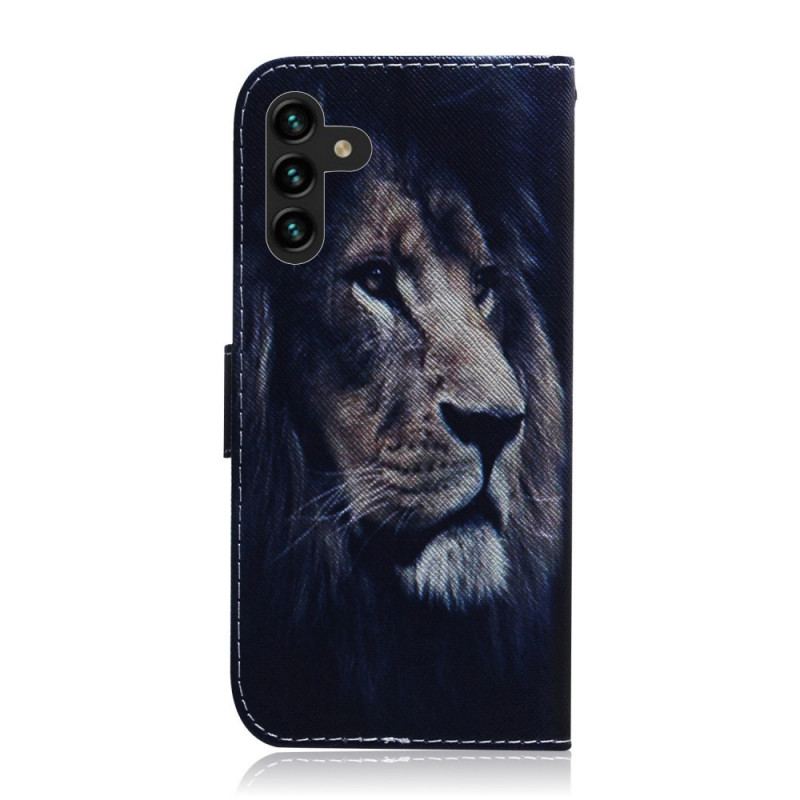 Capa Folio Para Samsung Galaxy A13 5G / A04s Leão Sonhador