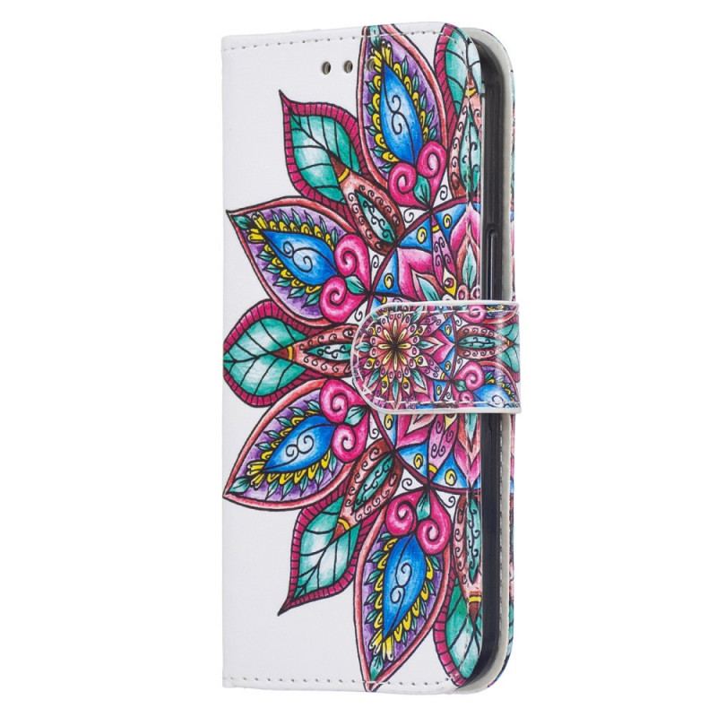 Capa Folio Para Samsung Galaxy A13 5G / A04s Mandala Desenhada