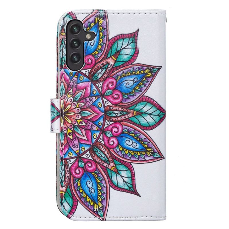 Capa Folio Para Samsung Galaxy A13 5G / A04s Mandala Desenhada