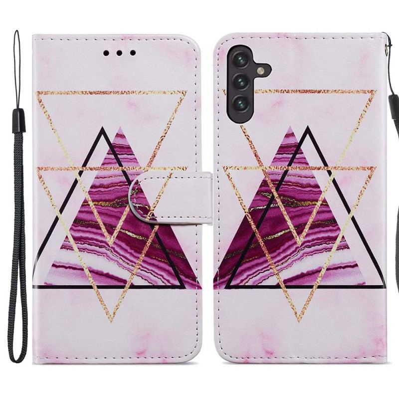 Capa Folio Para Samsung Galaxy A13 5G / A04s Mármore Intenso