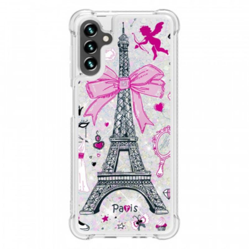 Capa Para Samsung Galaxy A13 5G / A04s As Lantejoulas Da Torre Eiffel