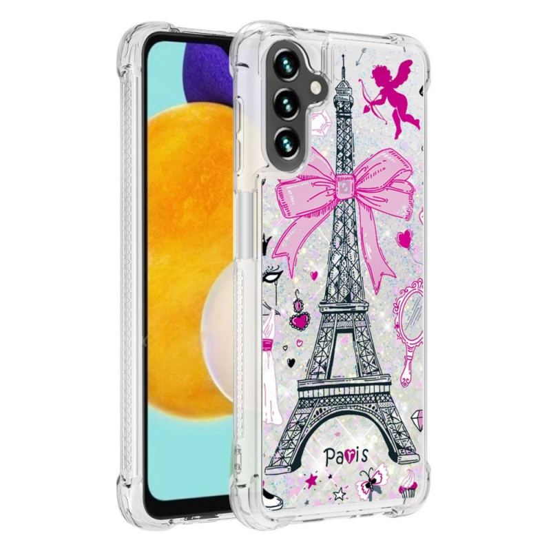 Capa Para Samsung Galaxy A13 5G / A04s As Lantejoulas Da Torre Eiffel