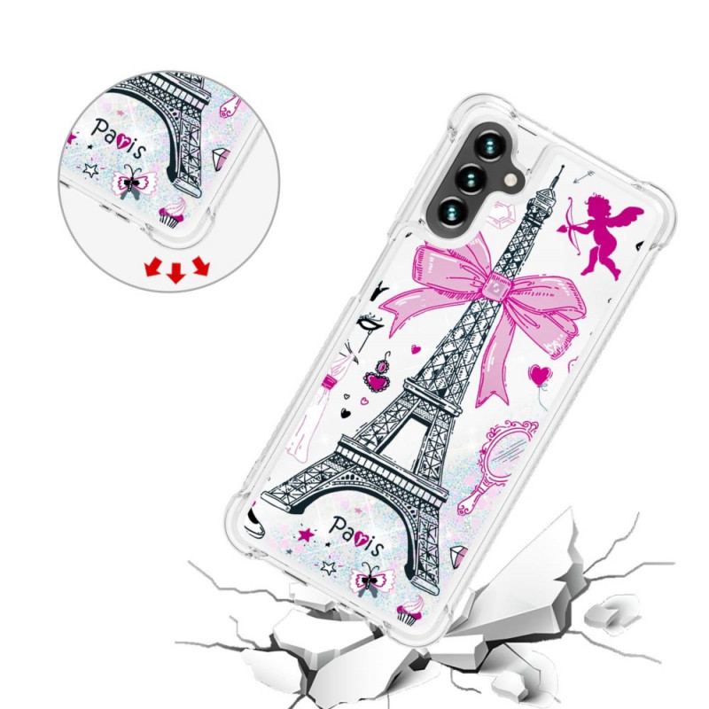 Capa Para Samsung Galaxy A13 5G / A04s As Lantejoulas Da Torre Eiffel