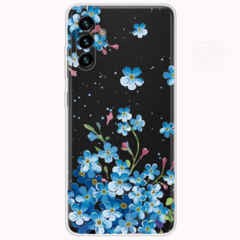 Capa Para Samsung Galaxy A13 5G / A04s Flores Azuis