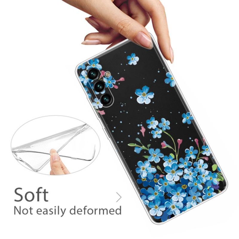 Capa Para Samsung Galaxy A13 5G / A04s Flores Azuis