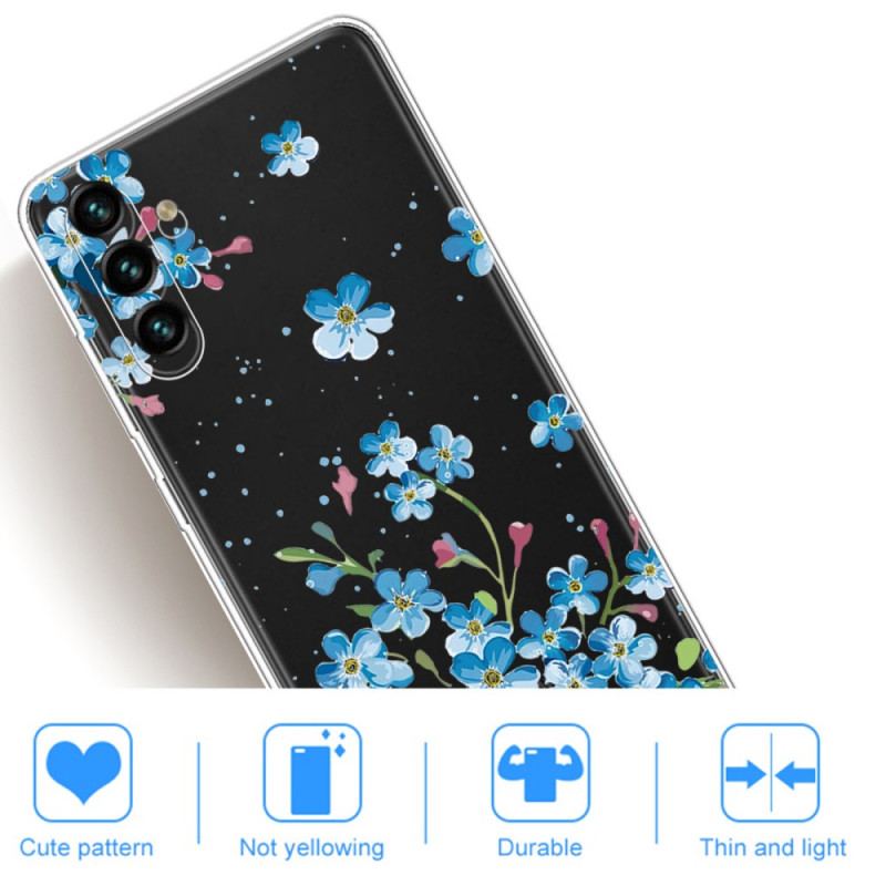 Capa Para Samsung Galaxy A13 5G / A04s Flores Azuis