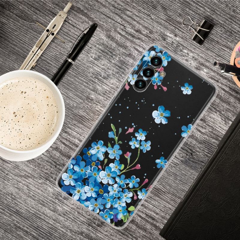 Capa Para Samsung Galaxy A13 5G / A04s Flores Azuis