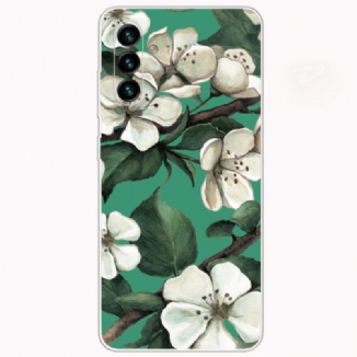 Capa Para Samsung Galaxy A13 5G / A04s Flores Brancas Pintadas