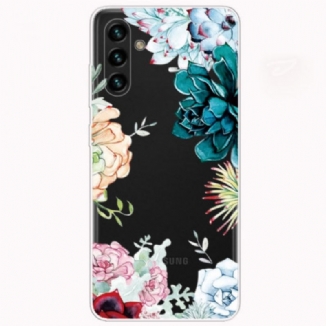 Capa Para Samsung Galaxy A13 5G / A04s Flores Em Aquarela