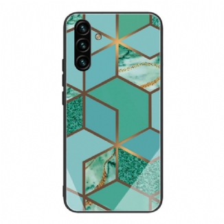 Capa Para Samsung Galaxy A13 5G / A04s Geometria Mármore Vidro Temperado