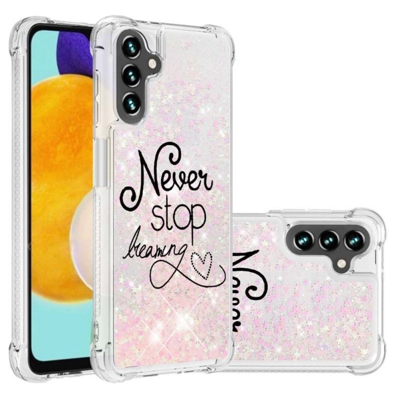 Capa Para Samsung Galaxy A13 5G / A04s Nunca Pare De Sonhar Com Glitter