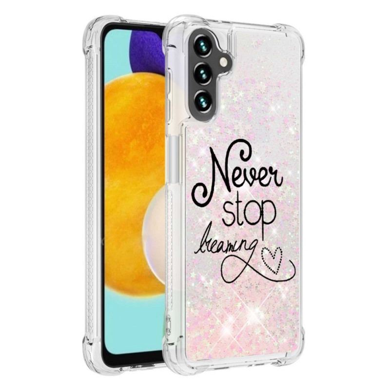 Capa Para Samsung Galaxy A13 5G / A04s Nunca Pare De Sonhar Com Glitter